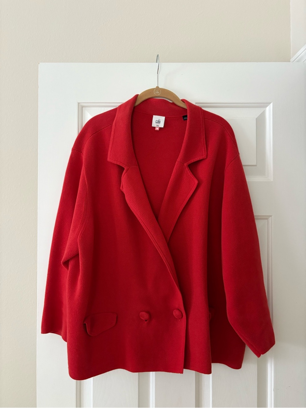 CAbi Red Double-Breasted Blazer